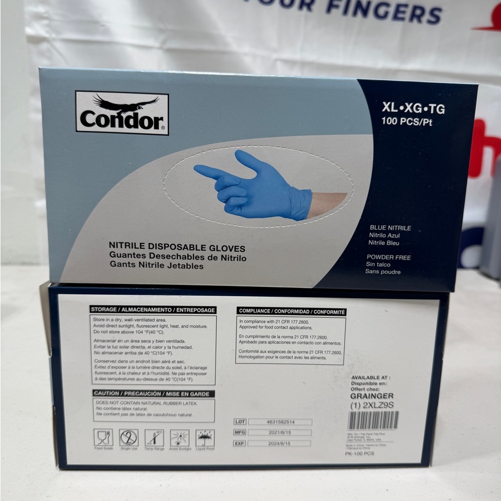 Nitrile Disposable Gloves - XL (3 box) 100 pieces per box!